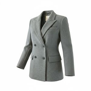 Anthropologie Avec Les Filles Gray Wool Blend Double Breasted Blazer S